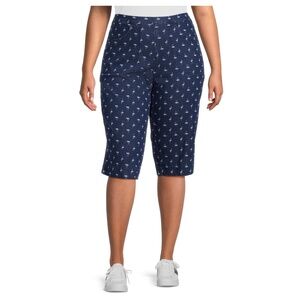 Just My Size Women’s Flamingo Print Pull On Pocket Capris 2X NEW